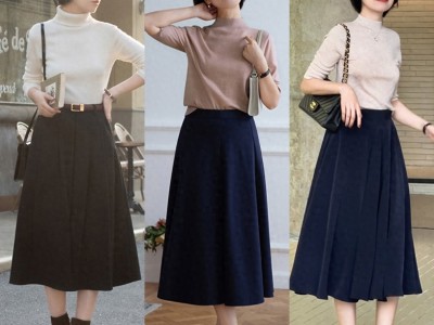 早春最省心搭配！毛衣+半身裙，中年女人这样穿太棒了