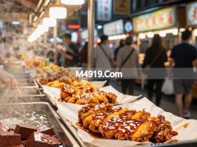 台北四大夜市全知道，士林夜市小吃热门爆酱鸡排超诱人