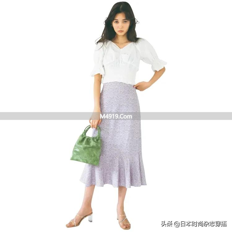 适合匀称胯小女生的修身人鱼半裙及多样穿搭示范