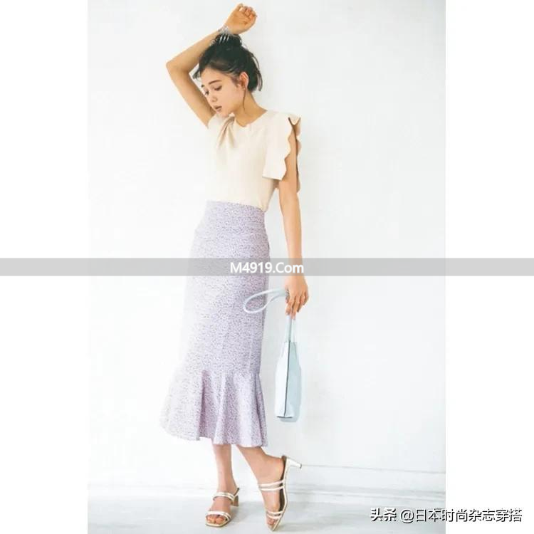 适合匀称胯小女生的修身人鱼半裙及多样穿搭示范