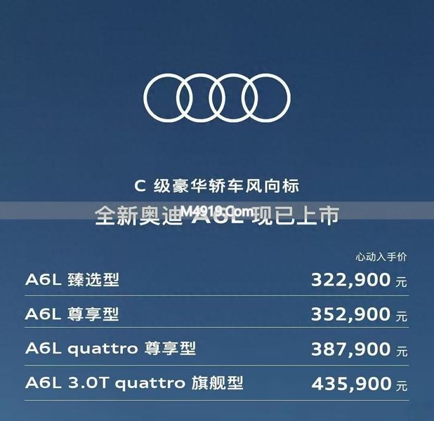 奥迪A6L直降10万！还能选装华为智驾
