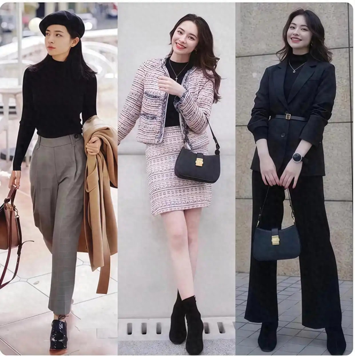 黑色毛衣春季穿搭指南 显瘦时髦搭配技巧