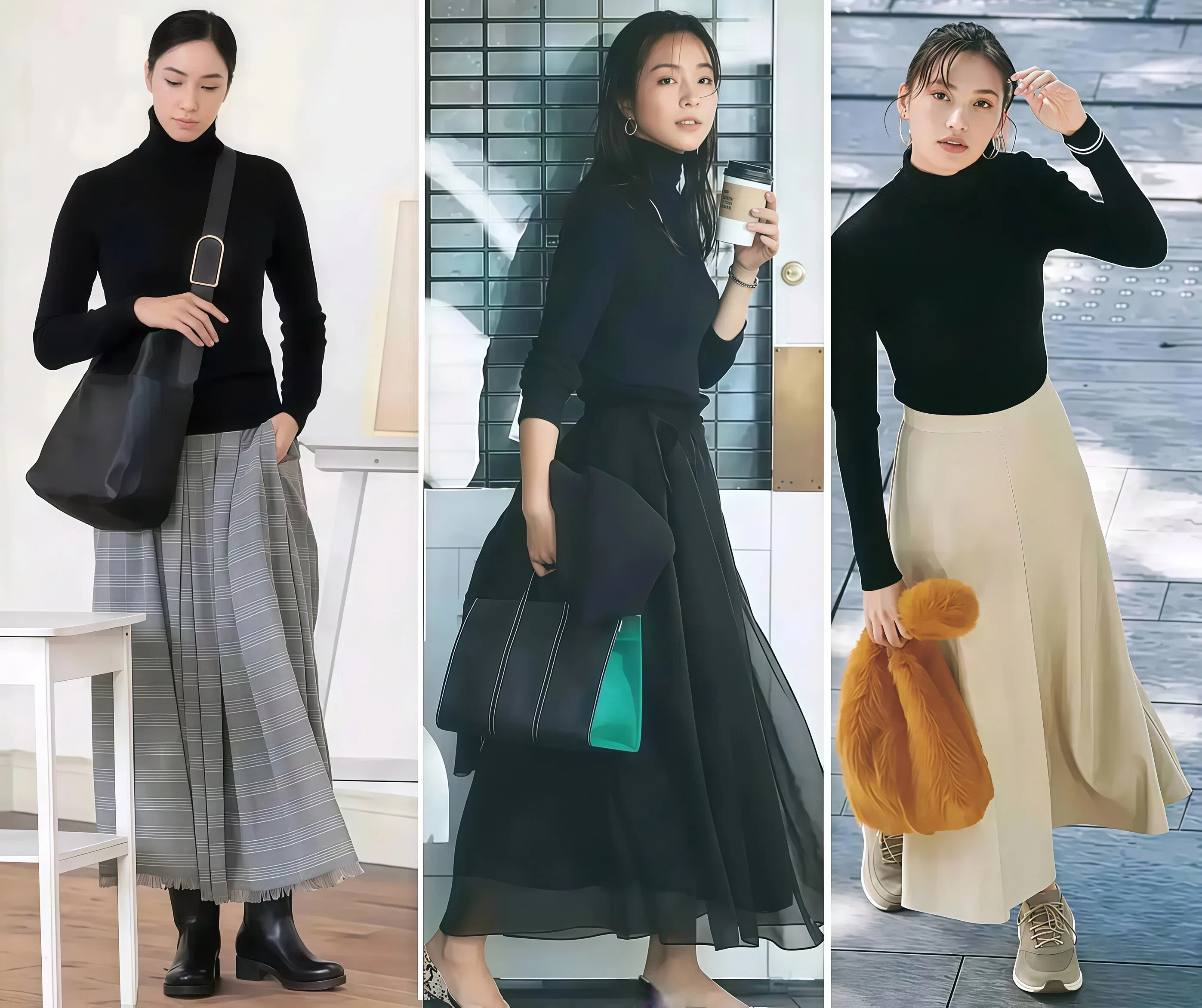 黑色毛衣春季穿搭指南 显瘦时髦搭配技巧