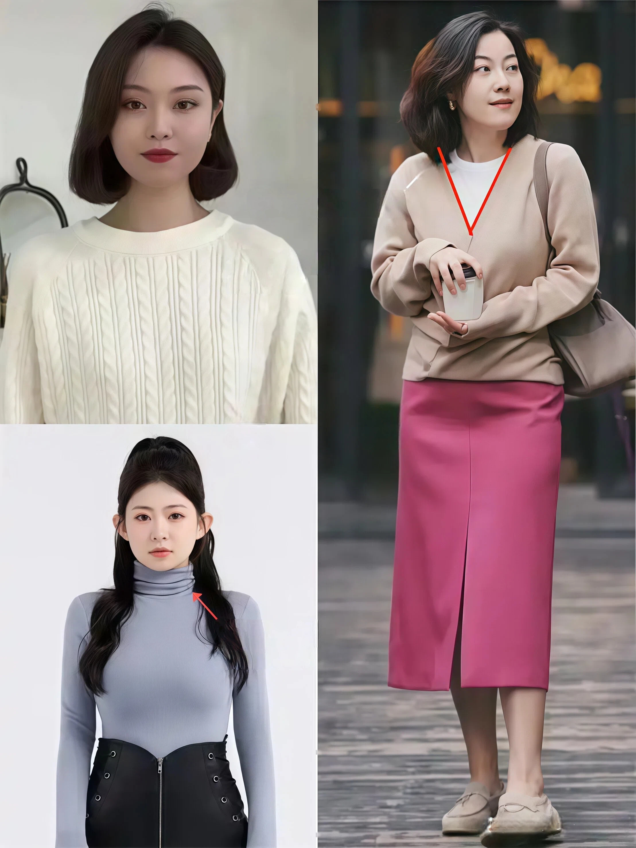 初春中年女人穿衣新思路：毛衣搭膝下裙，保暖又多变