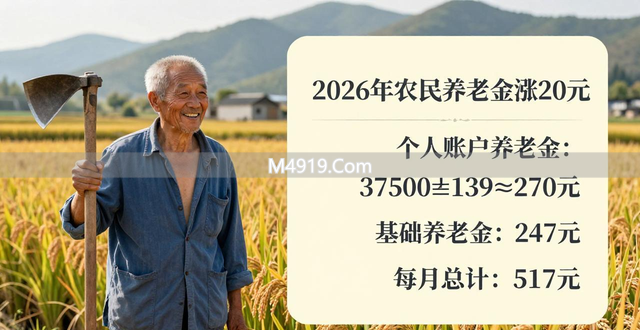 2026年农民养老金涨20元，江苏65 - 70岁农民能领1000元吗？
