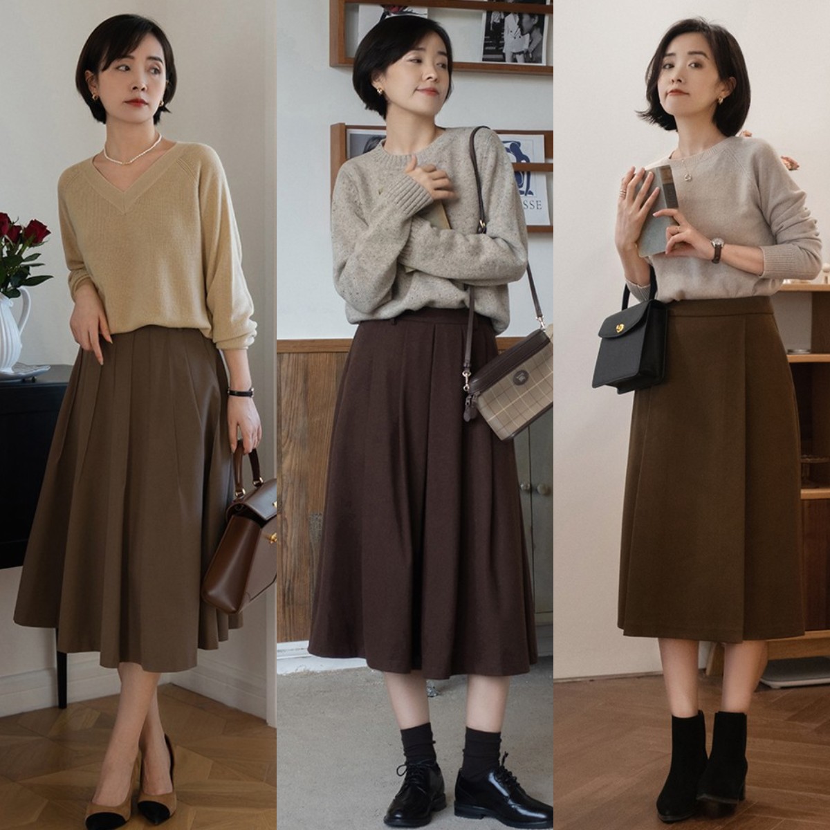 中老年毛线半身裙的织法__中年秋冬半身裙