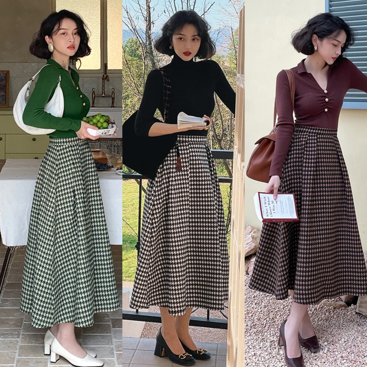 中年秋冬半身裙__中老年毛线半身裙的织法