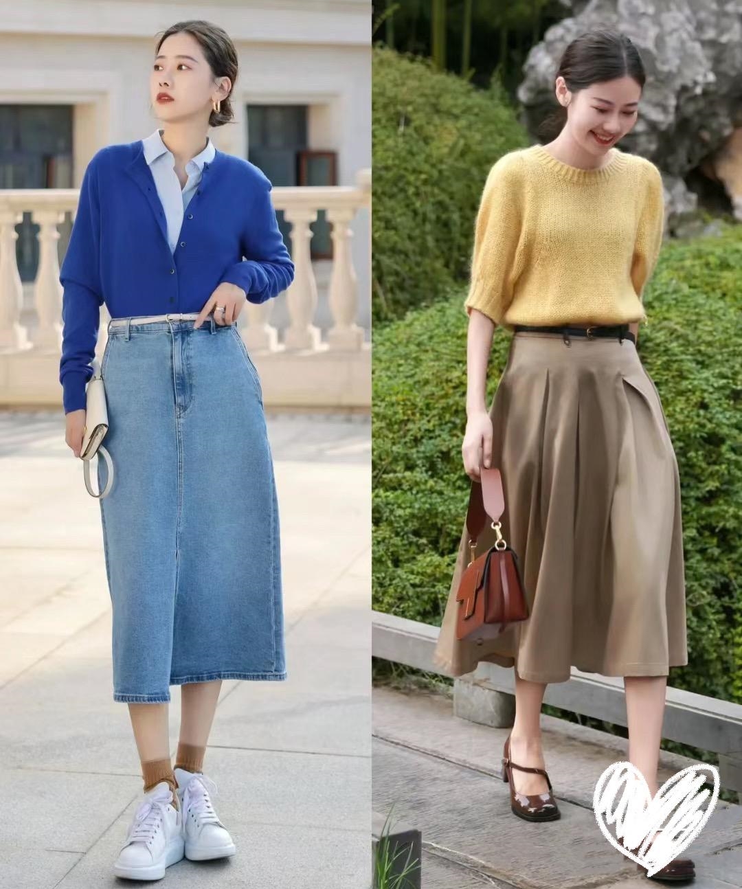 _中年秋冬半身裙_中老年毛线半身裙的织法